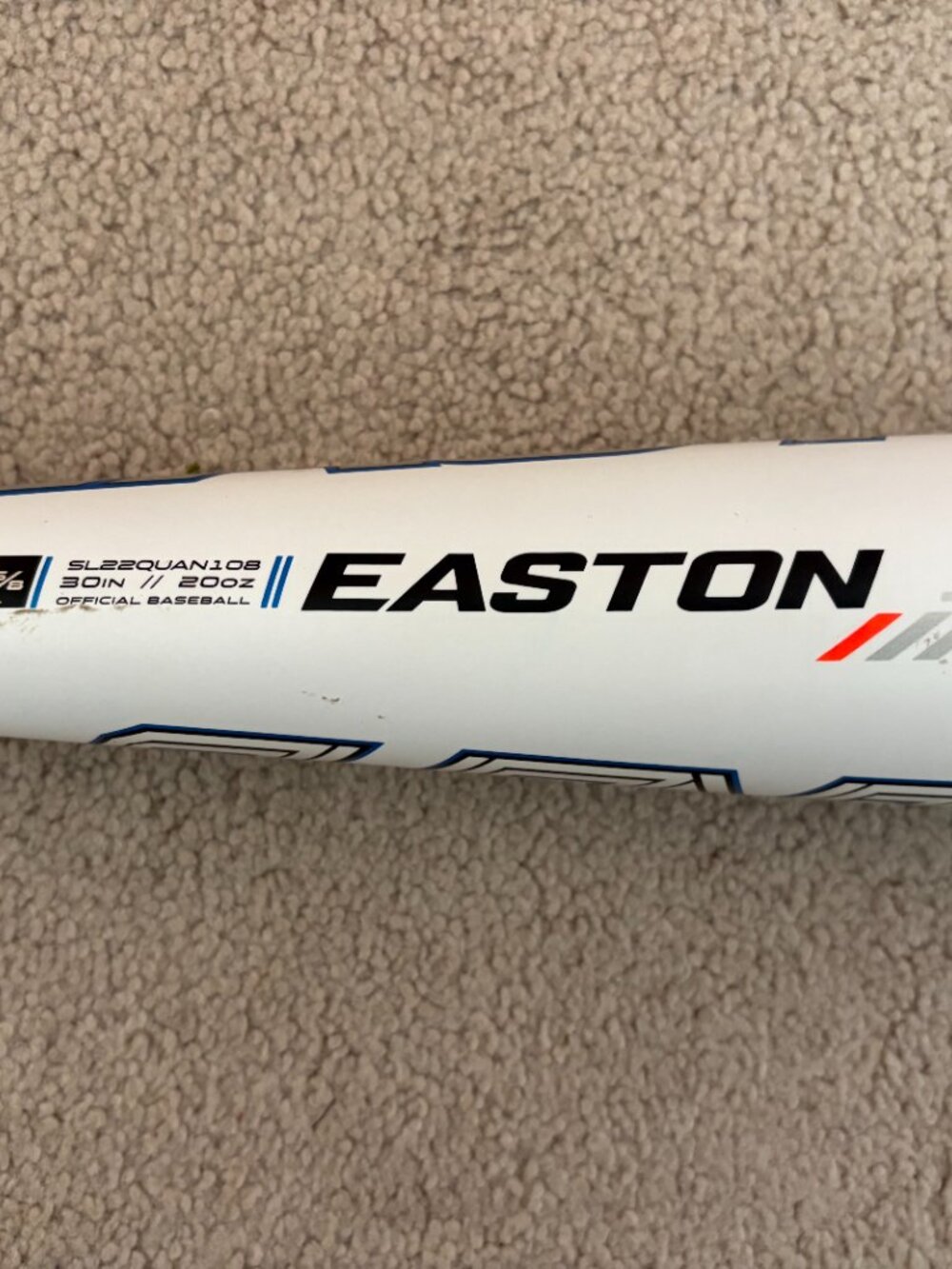 Easton Quantum Youth Baseball Bat -10 White Blue 30" 20oz SL22Quan108 - Picture 3 of 8